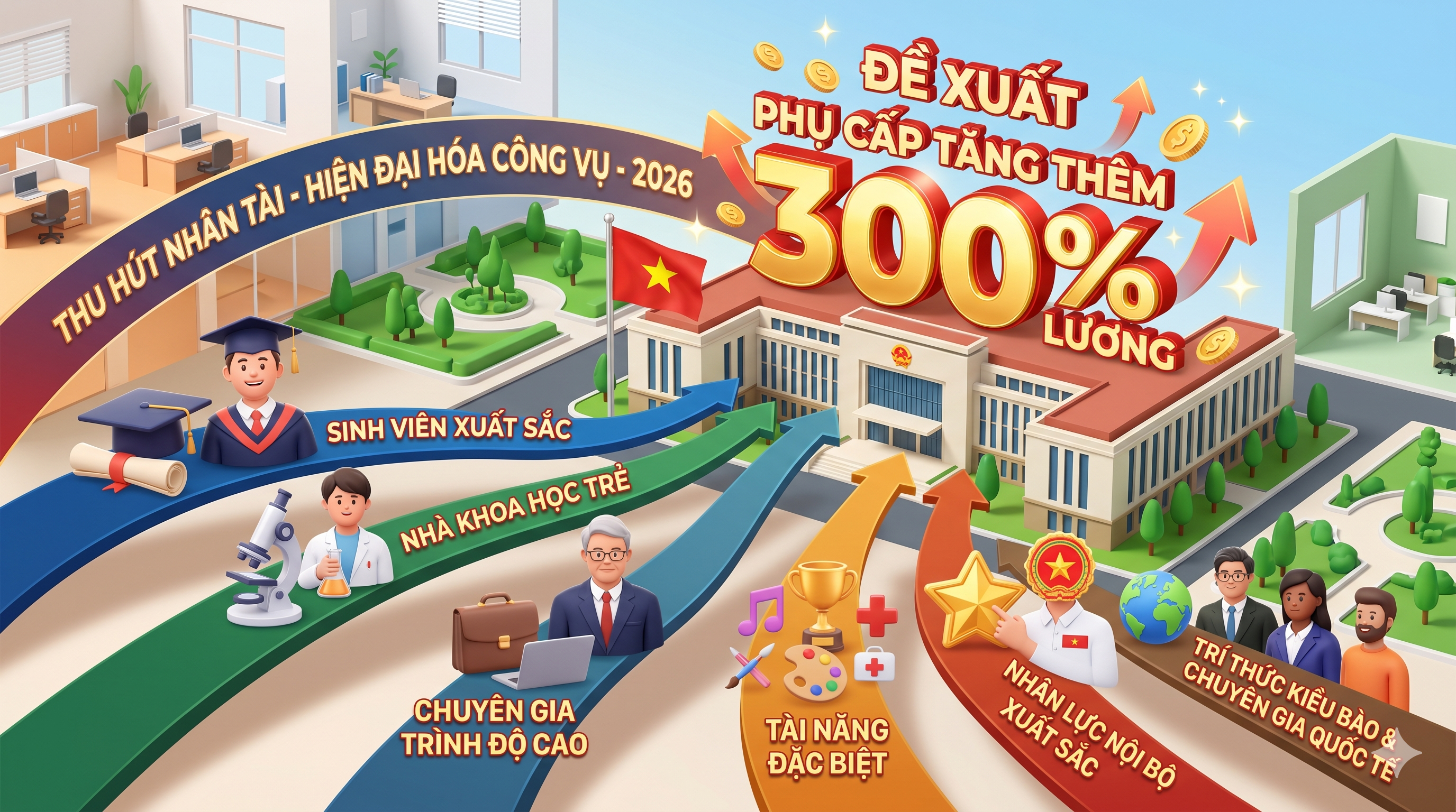 Đề xuất phụ cấp tăng thêm 300% lương cho công chức viên chức: Tuyển dụng từ nguồn nào?