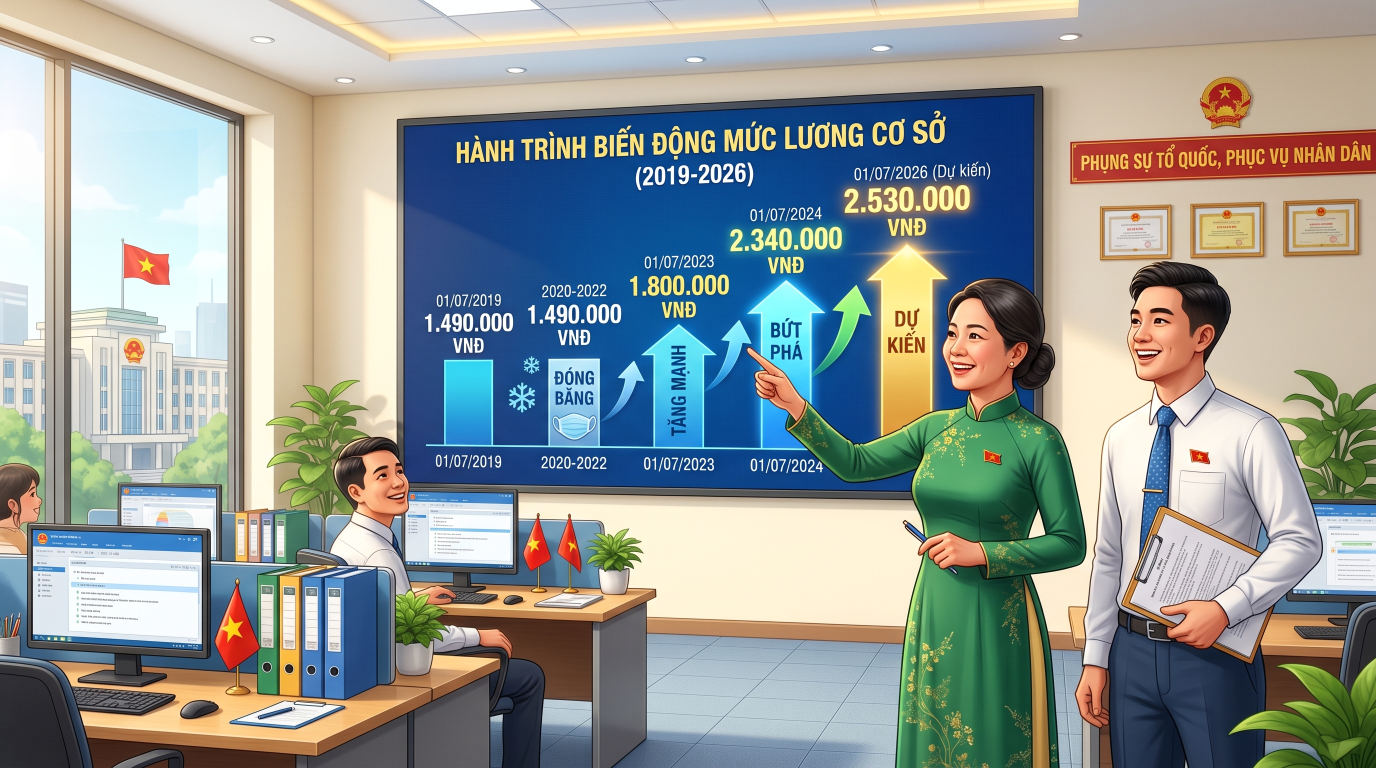 Mức Lương Cơ Sở Với Cán Bộ, Công Chức, Viên Chức Thay Đổi Ra Sao Qua Các Năm?