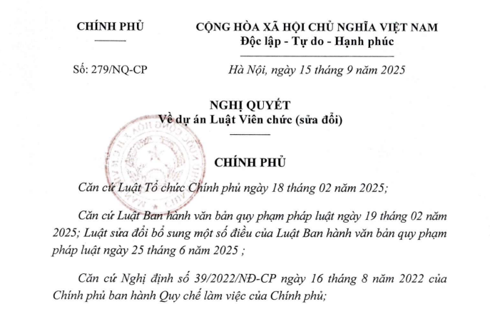 Chính phủ thống nhất thông qua dự án Luật Viên chức (sửa đổi)